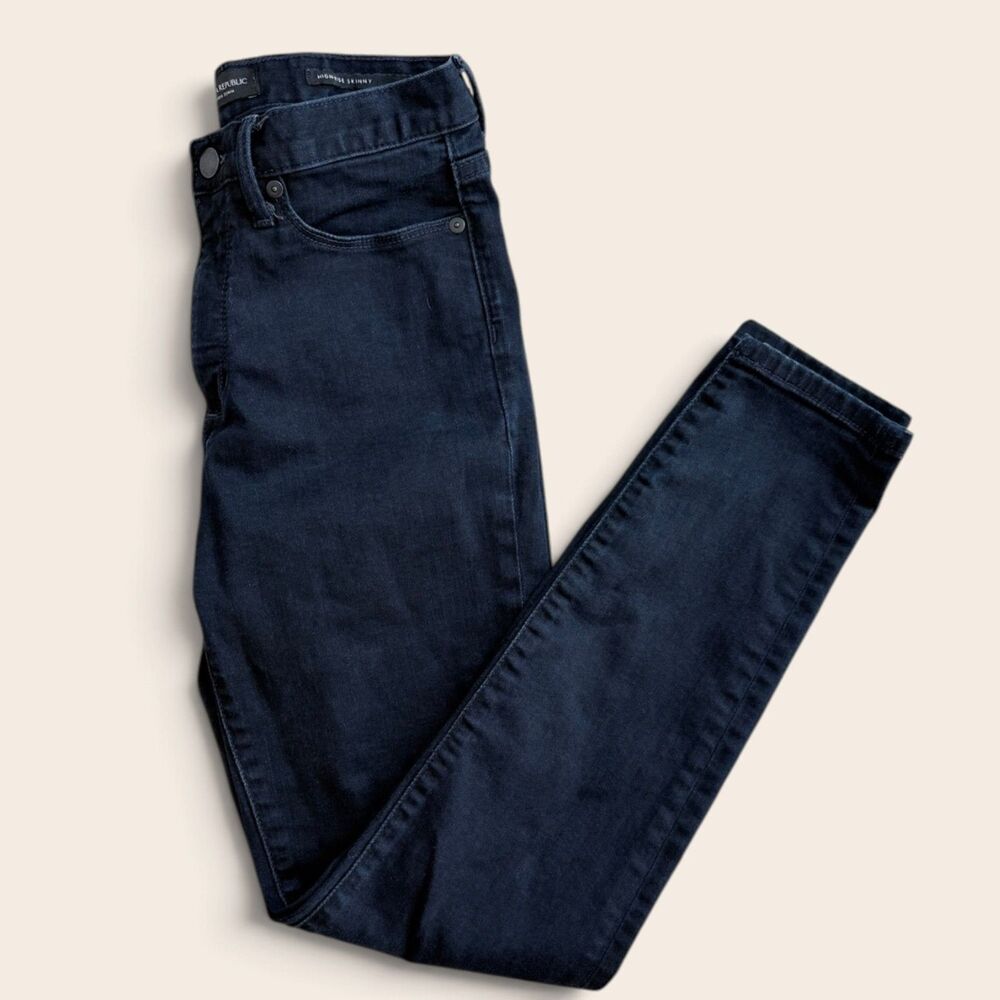 Banana Republic Premium Denim High Rise Skinny Jeans Dark Wash Size 8